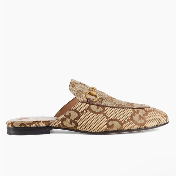 GUCCI Princetown Canvas Mule Slippers - Picture 2 of 11